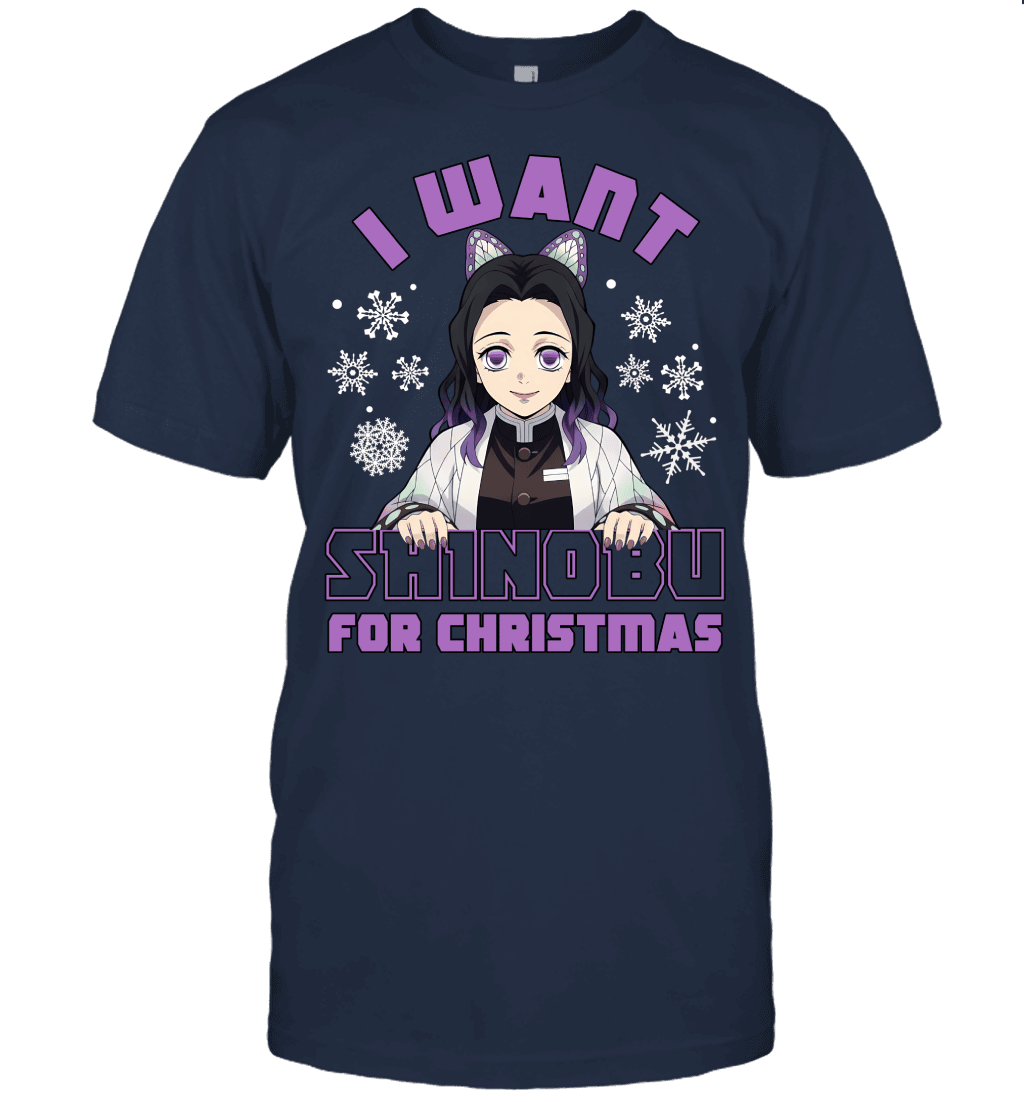 Kochou Shinobu Demon Slayer I Want Shinobu For Christmas T-shirt