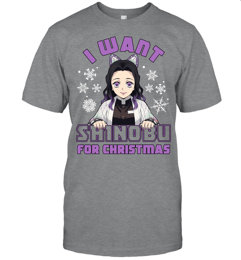 Kochou Shinobu Demon Slayer I Want Shinobu For Christmas T-shirt