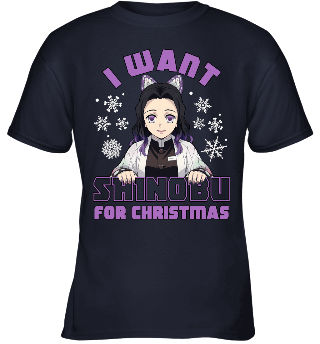 Kochou Shinobu Demon Slayer I Want Shinobu For Christmas T-shirt
