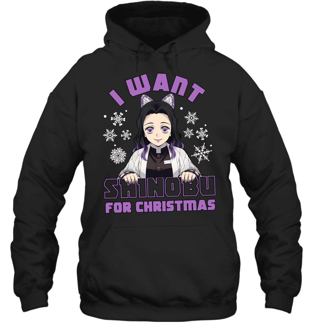 Kochou Shinobu Demon Slayer I Want Shinobu For Christmas T-shirt