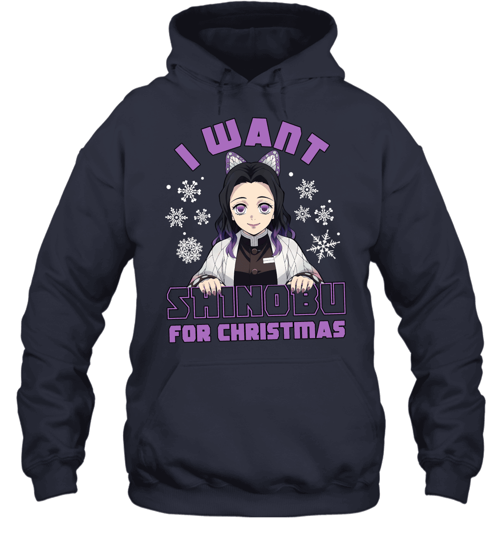 Kochou Shinobu Demon Slayer I Want Shinobu For Christmas T-shirt