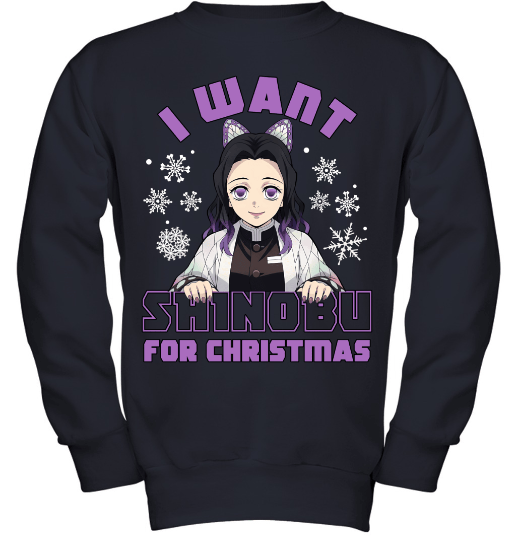 Kochou Shinobu Demon Slayer I Want Shinobu For Christmas T-shirt