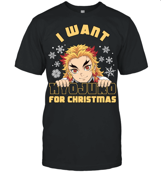 Kyojuro Rengoku Demon Slayer I Want Kyojuro For Christmas T-shirt