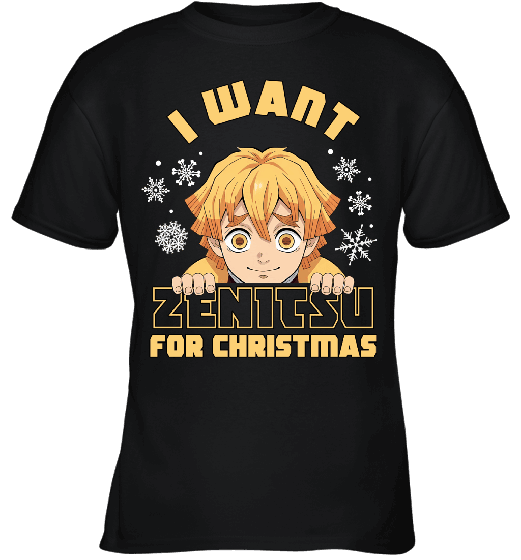 Zenitsu Agatsuma Demon Slayer I Want Zenitsu For Christmas T-shirt