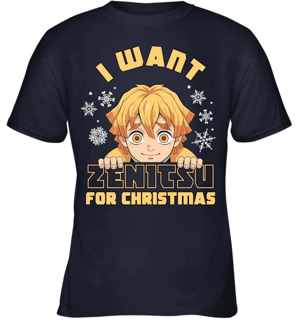 Zenitsu Agatsuma Demon Slayer I Want Zenitsu For Christmas T-shirt