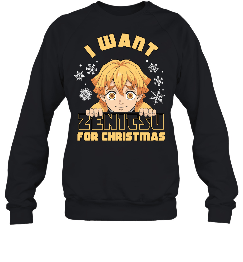 Zenitsu Agatsuma Demon Slayer I Want Zenitsu For Christmas T-shirt