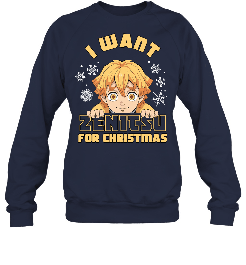 Zenitsu Agatsuma Demon Slayer I Want Zenitsu For Christmas T-shirt