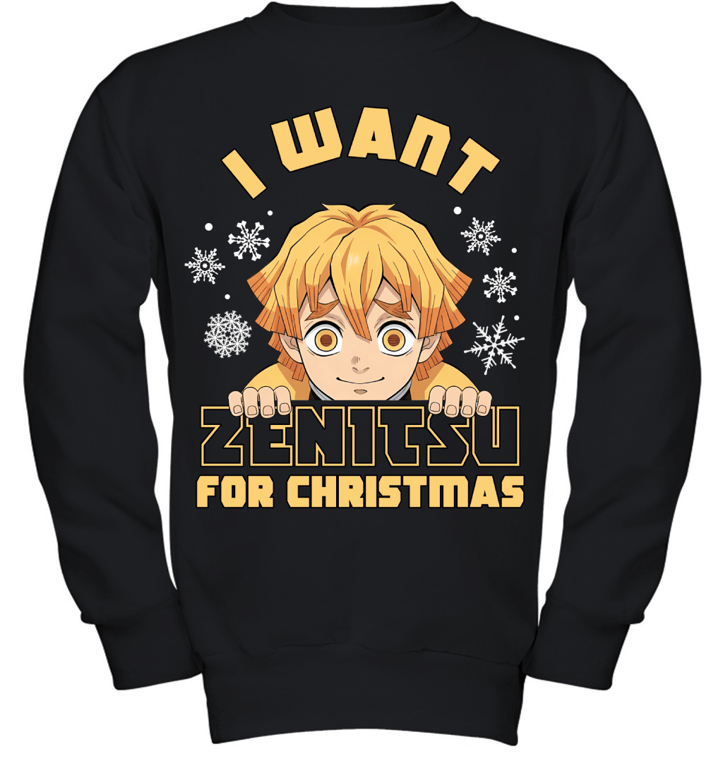 Zenitsu Agatsuma Demon Slayer I Want Zenitsu For Christmas T-shirt