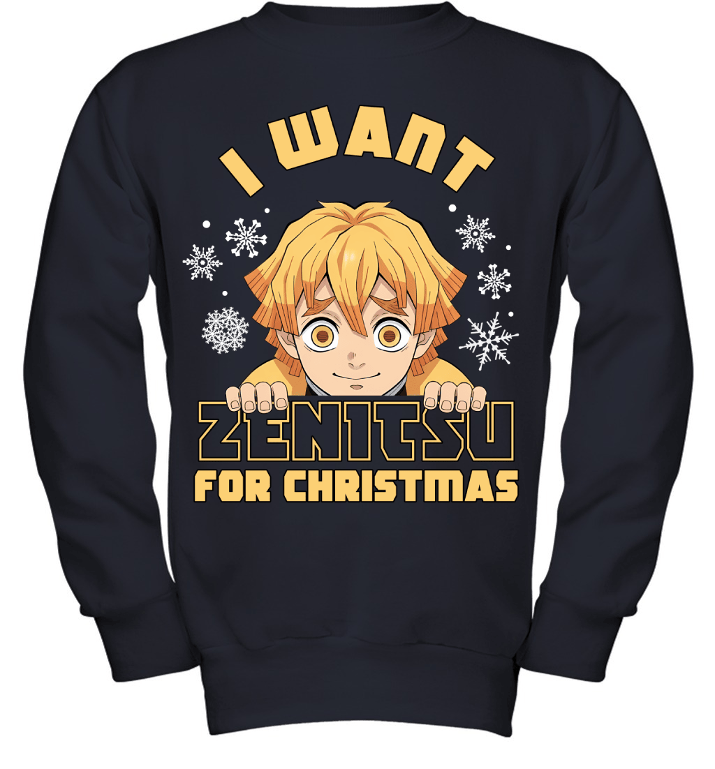 Zenitsu Agatsuma Demon Slayer I Want Zenitsu For Christmas T-shirt