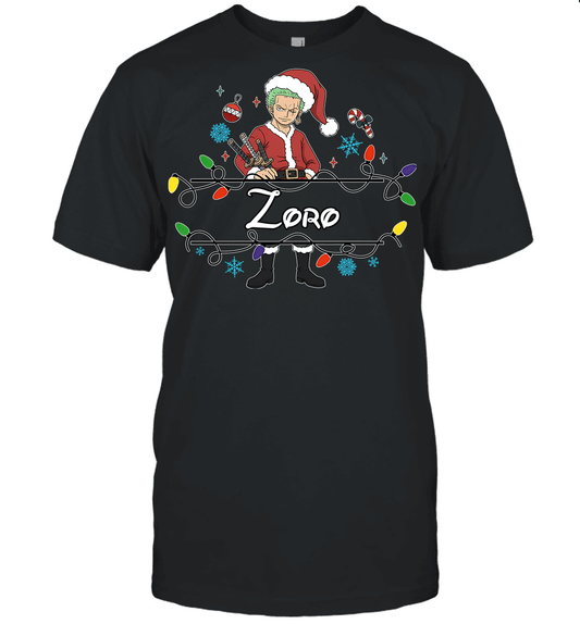 Roronoa Zoro Christmas Magic Light Up Your Holiday With Style Graphic T-shirt