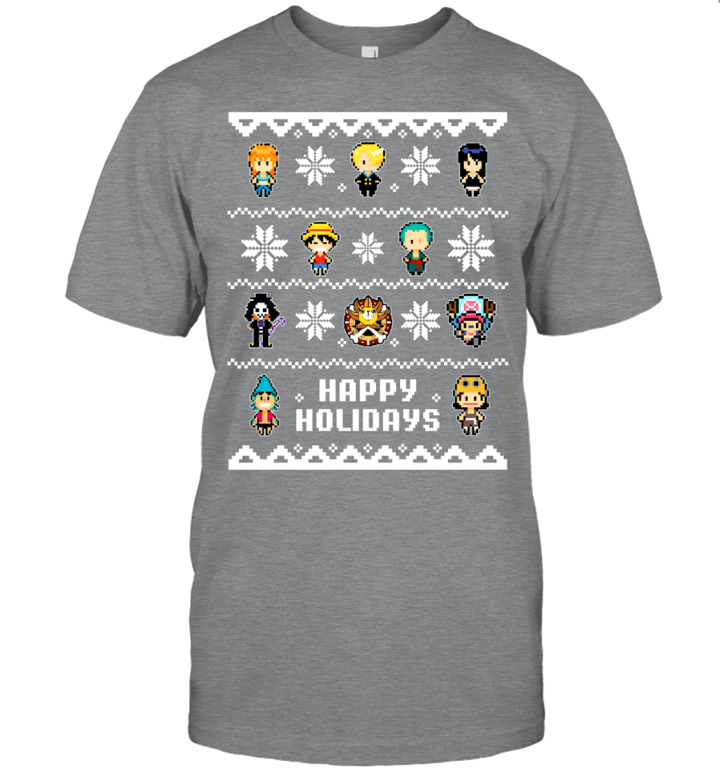 One Piece Straw Hat Crew Christmas Happy Holidays T-Shirt