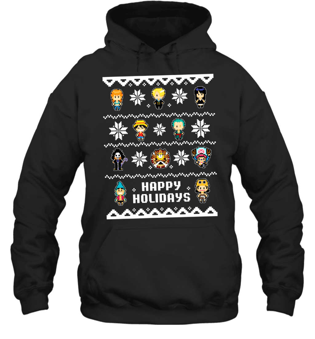 One Piece Straw Hat Crew Christmas Happy Holidays T-Shirt