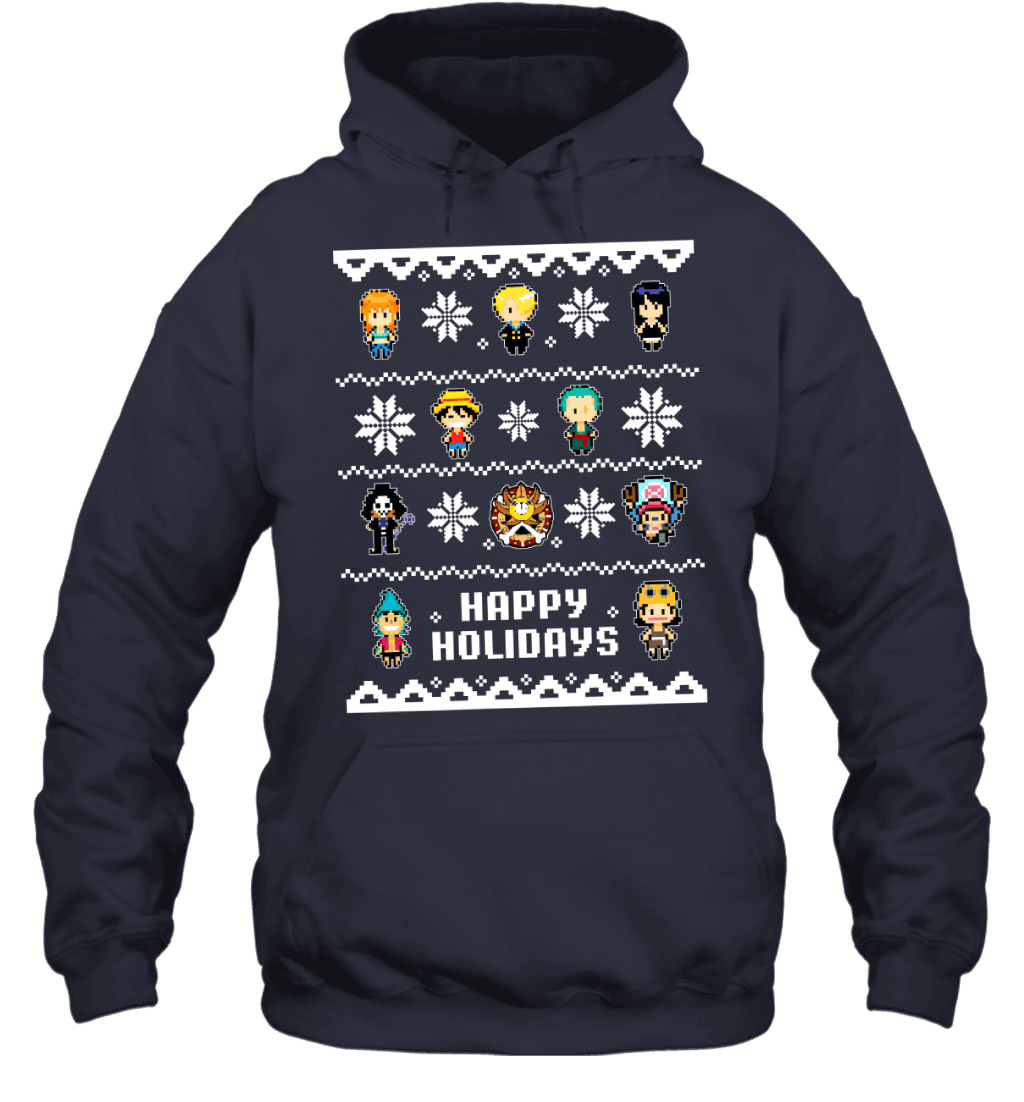 One Piece Straw Hat Crew Christmas Happy Holidays T-Shirt