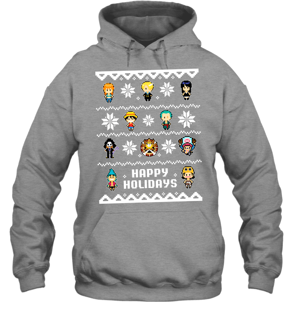 One Piece Straw Hat Crew Christmas Happy Holidays T-Shirt