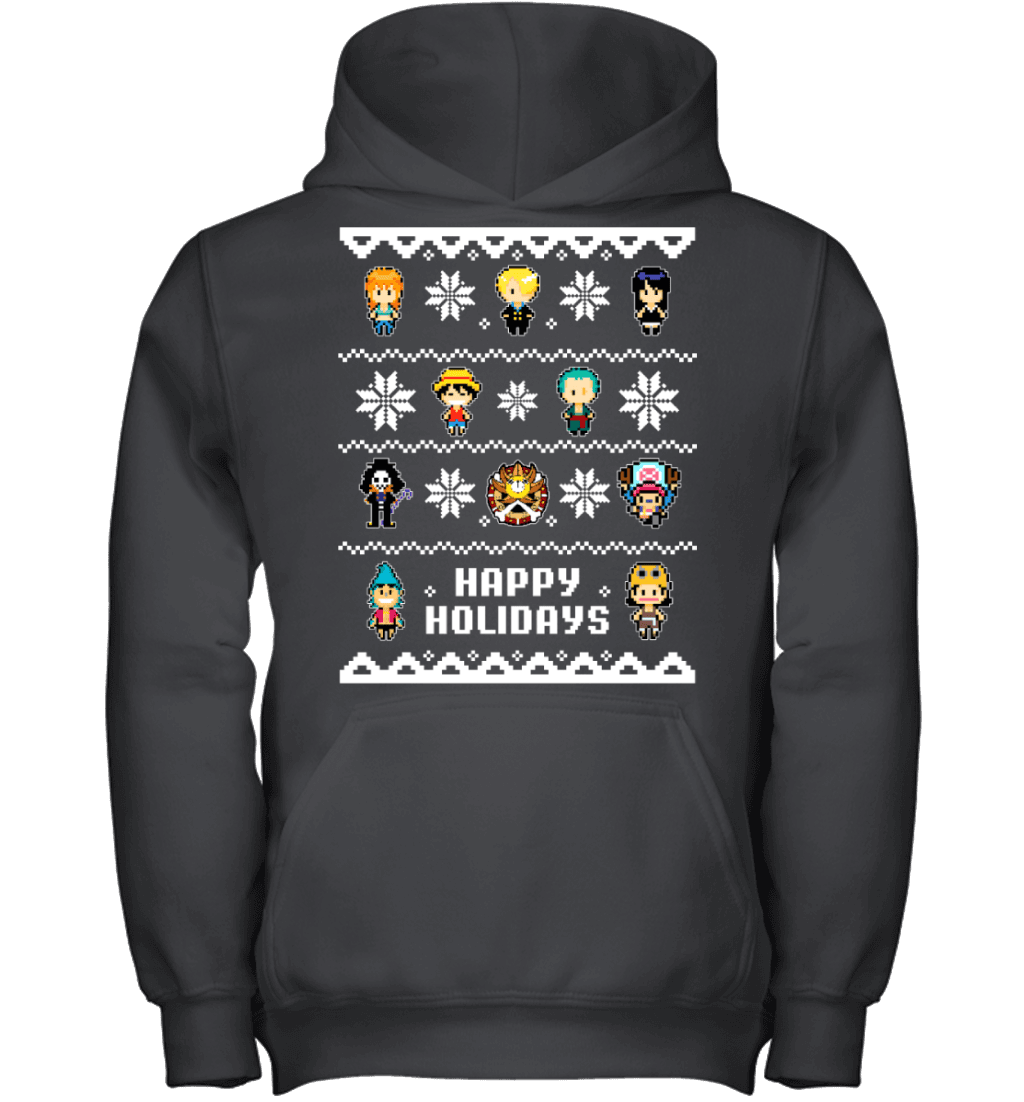 One Piece Straw Hat Crew Christmas Happy Holidays T-Shirt