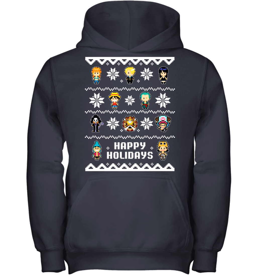 One Piece Straw Hat Crew Christmas Happy Holidays T-Shirt