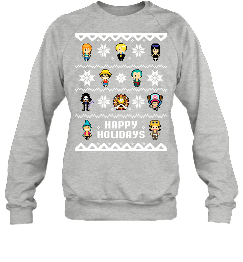 One Piece Straw Hat Crew Christmas Happy Holidays T-Shirt