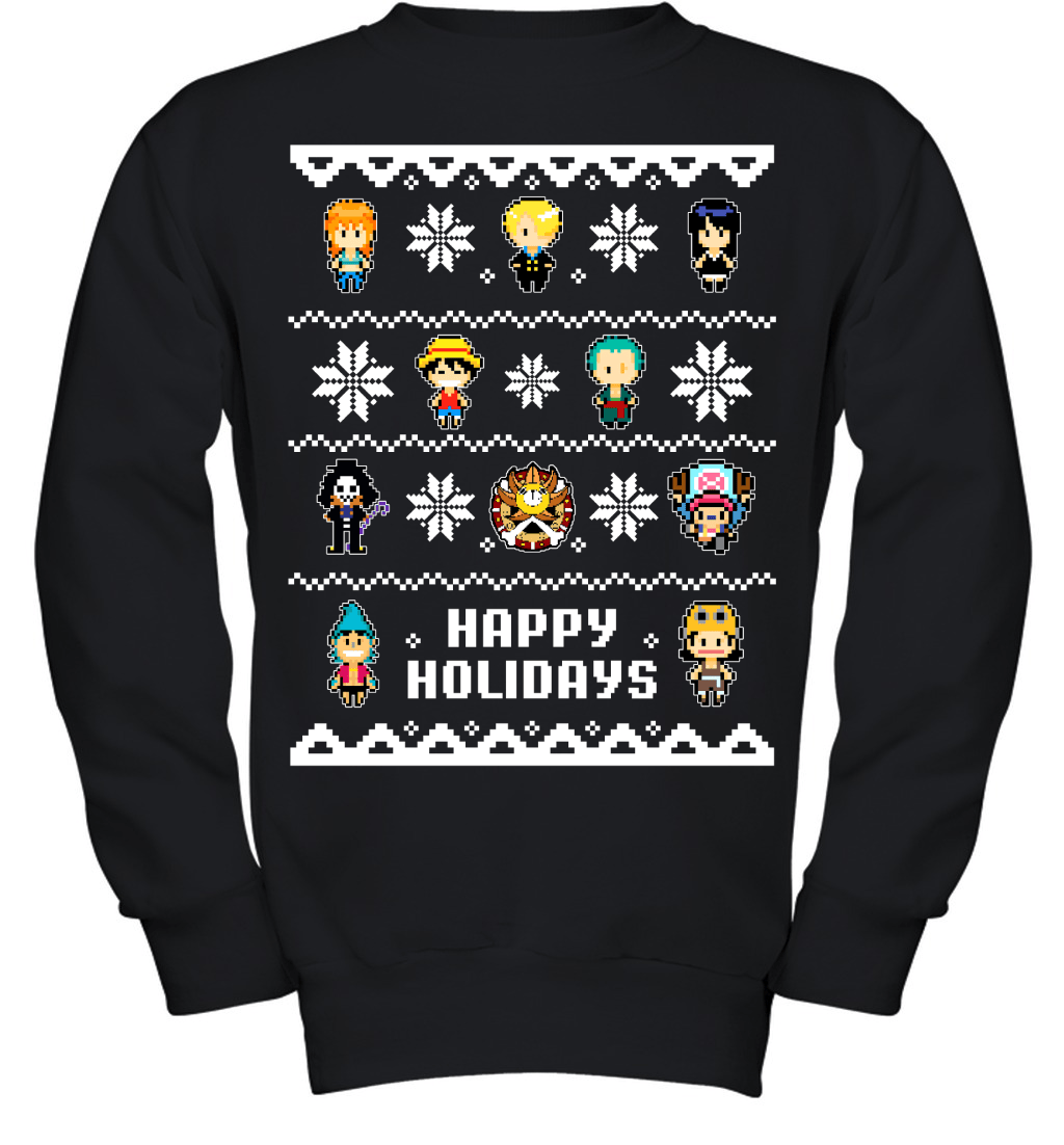 One Piece Straw Hat Crew Christmas Happy Holidays T-Shirt