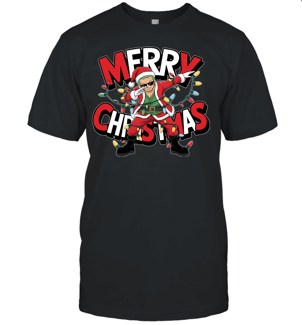Santa Roronoa Zoro Chopper The Funniest Christmas Hero Graphic T-shirt