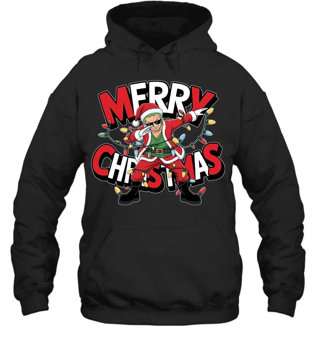 Santa Roronoa Zoro Chopper The Funniest Christmas Hero Graphic T-shirt