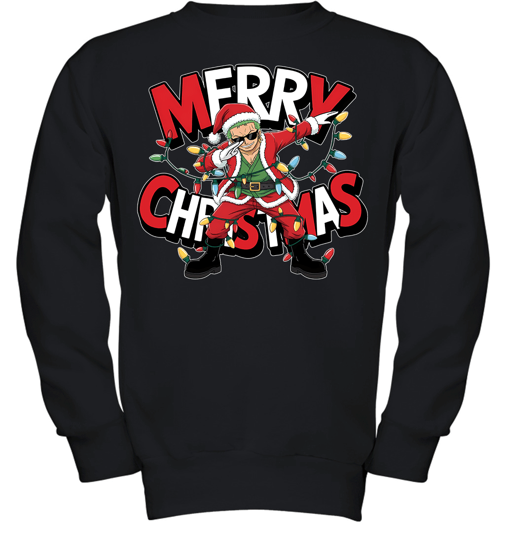 Santa Roronoa Zoro Chopper The Funniest Christmas Hero Graphic T-shirt