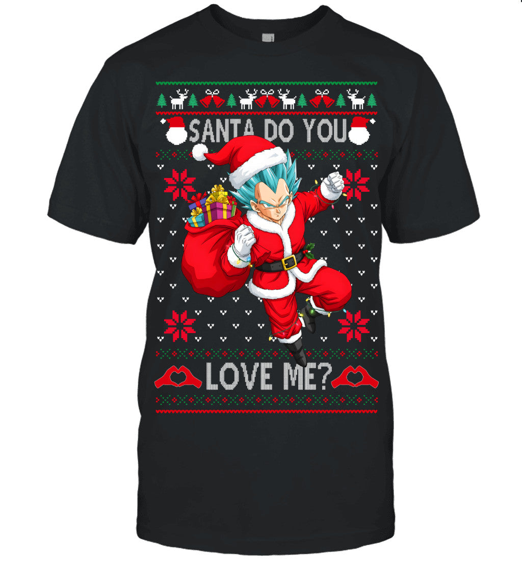 Vegeta Dragon Ball Santa Do You Love Me Ugly Christmas T-Shirt