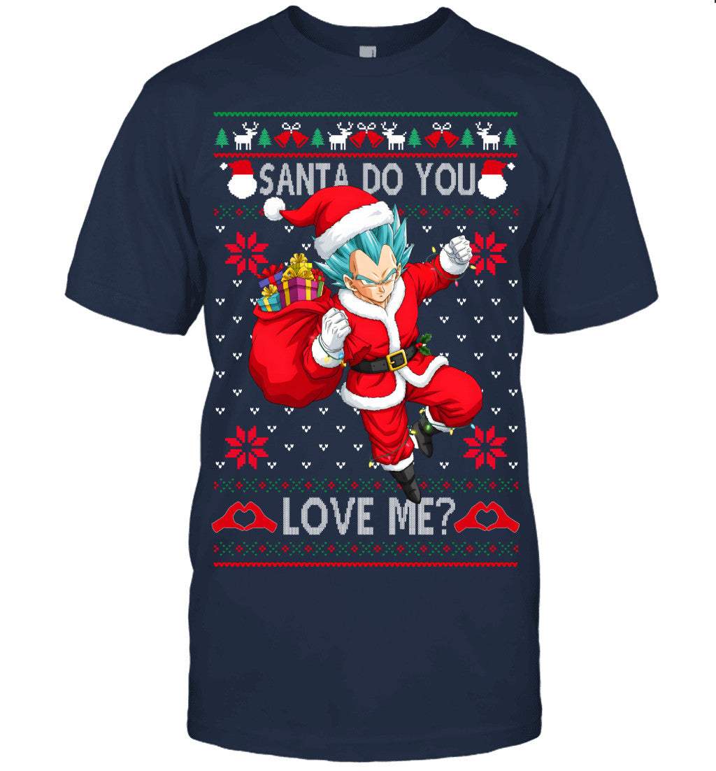 Vegeta Dragon Ball Santa Do You Love Me Ugly Christmas T-Shirt