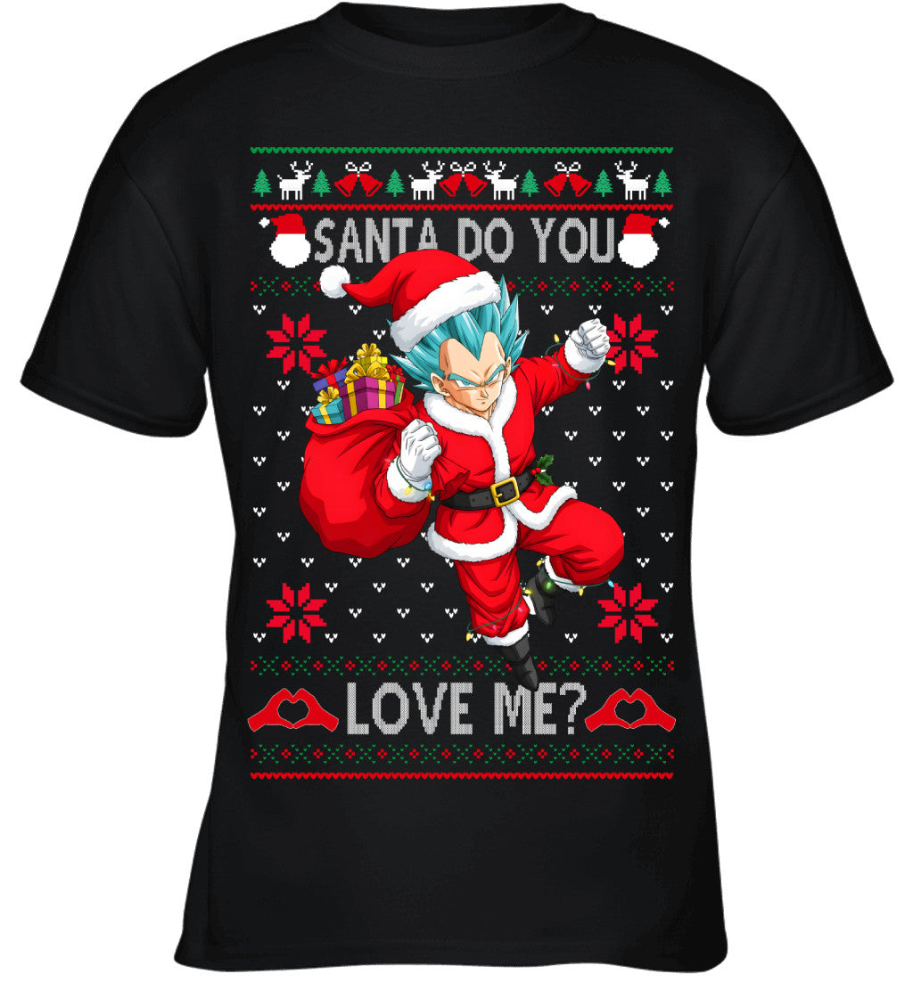 Vegeta Dragon Ball Santa Do You Love Me Ugly Christmas T-Shirt