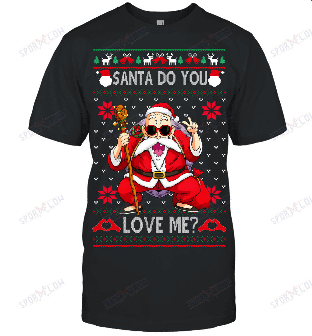 Master Roshi Dragon Ball Santa Do You Love Me Ugly Christmas T-Shirt