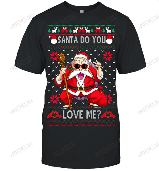 Master Roshi Dragon Ball Santa Do You Love Me Ugly Christmas T-Shirt
