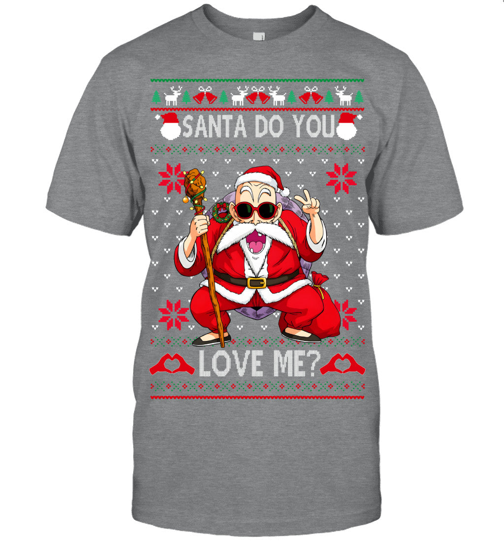 Master Roshi Dragon Ball Santa Do You Love Me Ugly Christmas T-Shirt
