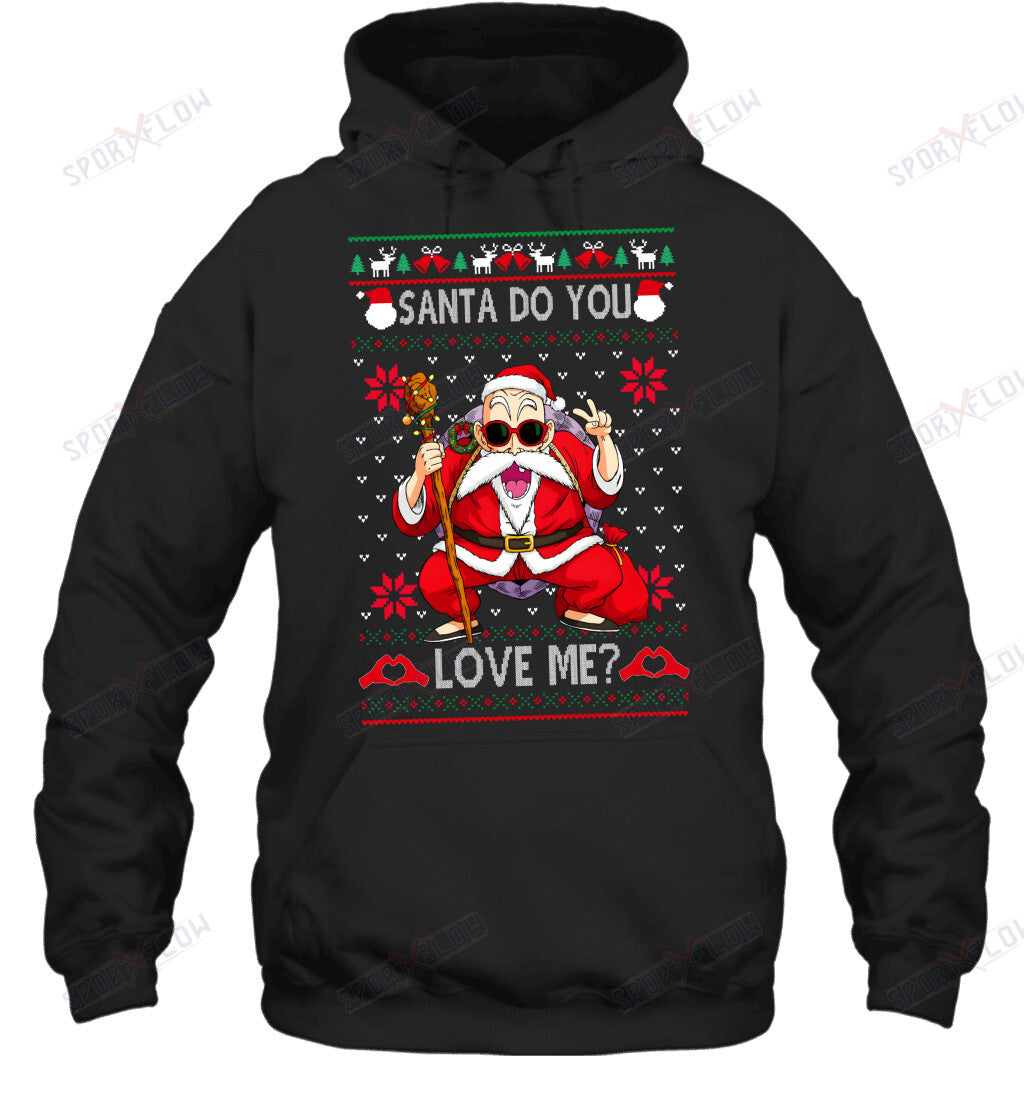 Master Roshi Dragon Ball Santa Do You Love Me Ugly Christmas T-Shirt