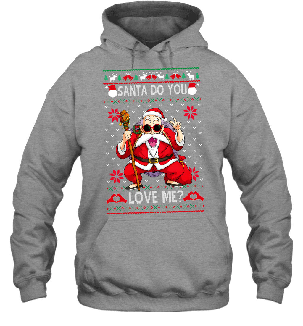 Master Roshi Dragon Ball Santa Do You Love Me Ugly Christmas T-Shirt