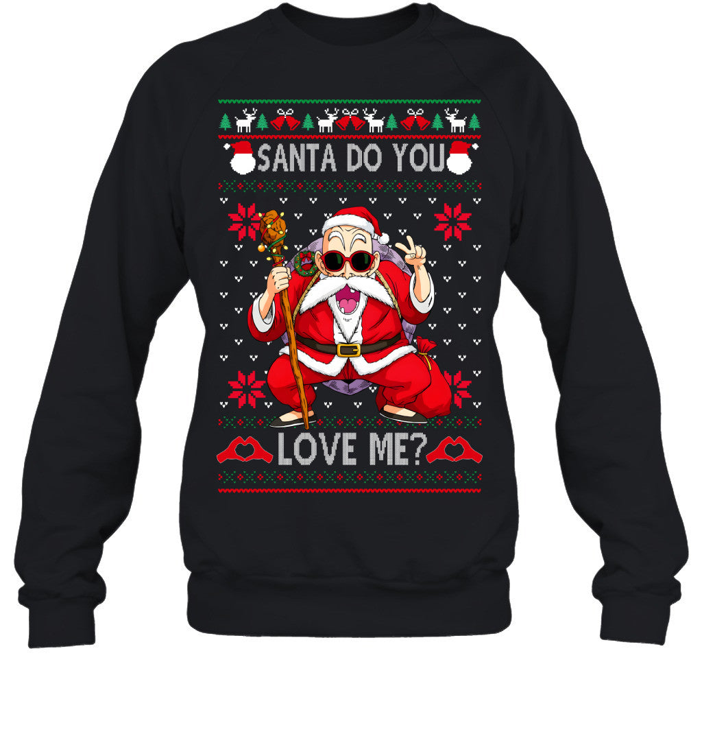 Master Roshi Dragon Ball Santa Do You Love Me Ugly Christmas T-Shirt