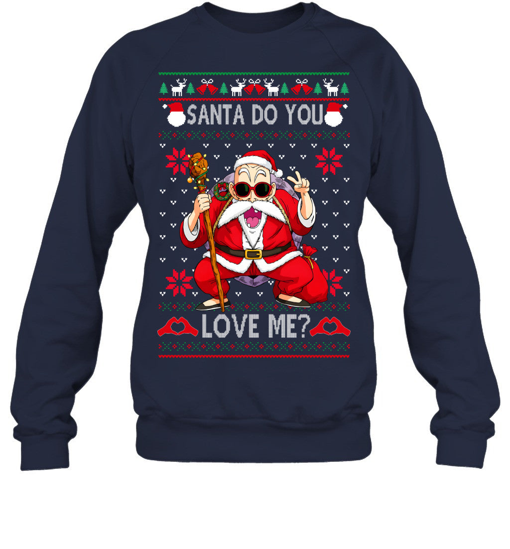 Master Roshi Dragon Ball Santa Do You Love Me Ugly Christmas T-Shirt
