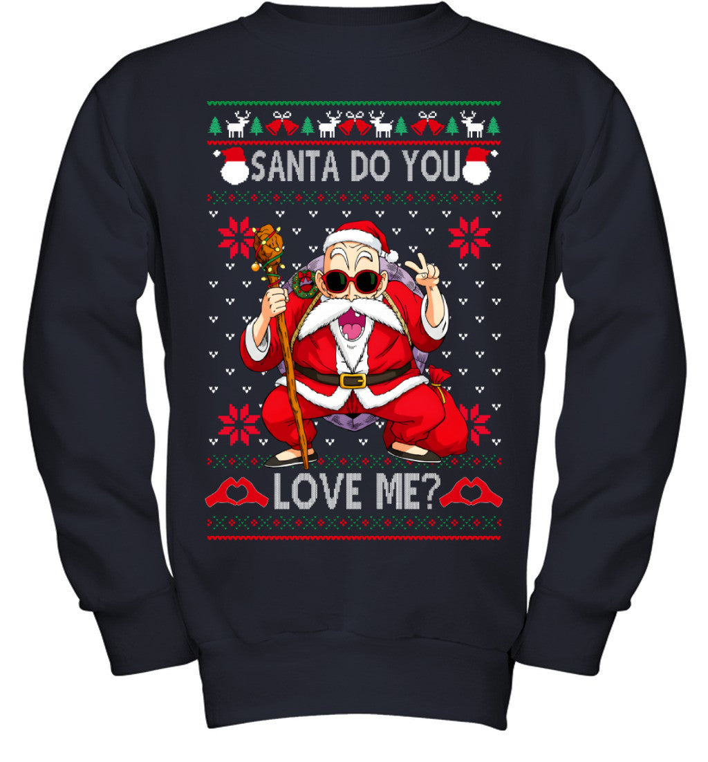 Master Roshi Dragon Ball Santa Do You Love Me Ugly Christmas T-Shirt
