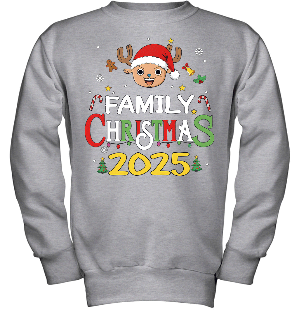 Merry Christmas 2025 With Chopper – Family Holiday Vibes Graphic T-shirt