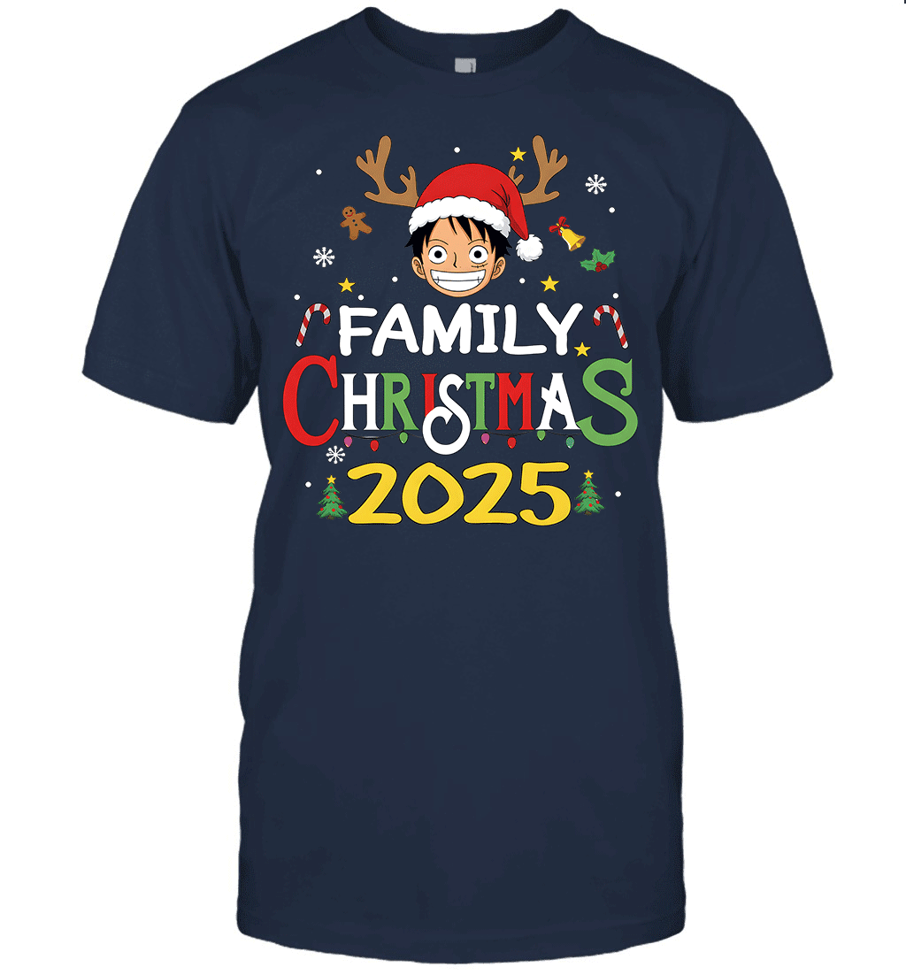 Merry Christmas 2025 With Monkey D. Luffy – Family Holiday Vibes Graphic T-shirt
