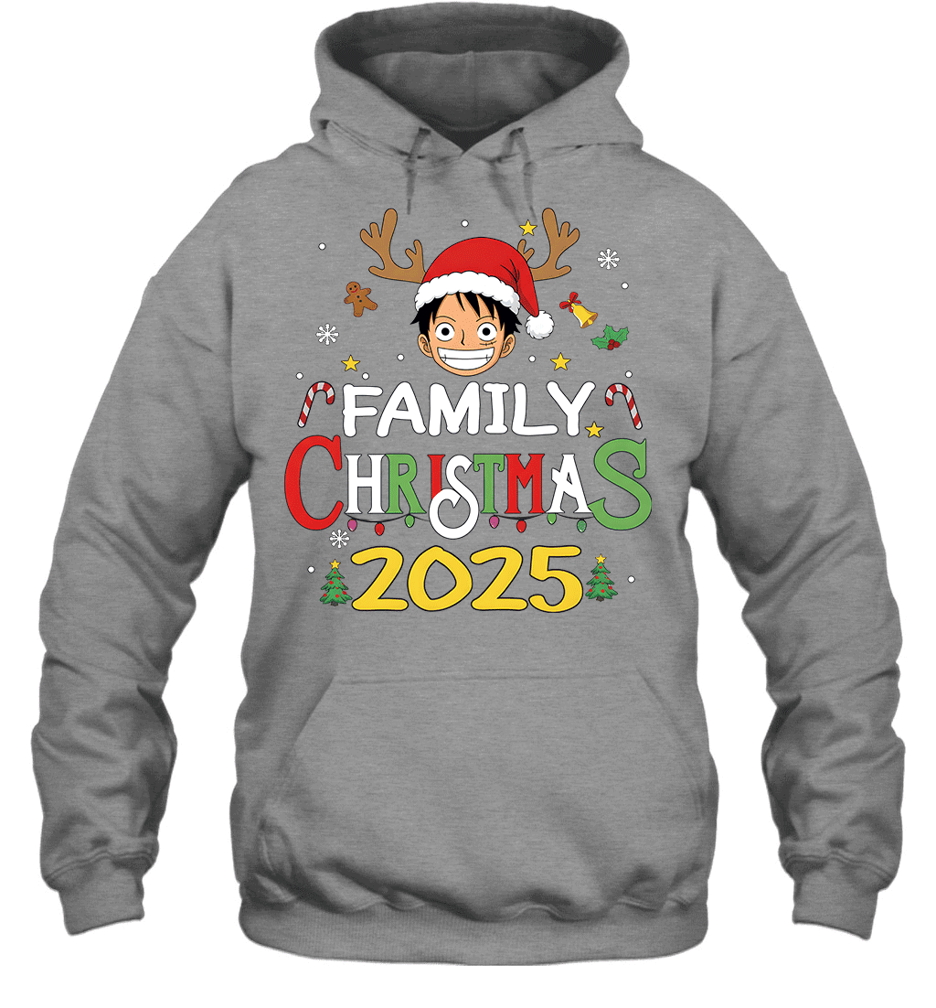 Merry Christmas 2025 With Monkey D. Luffy – Family Holiday Vibes Graphic T-shirt