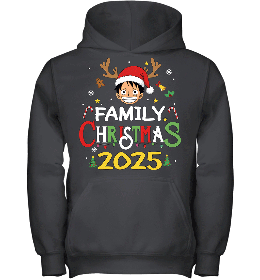 Merry Christmas 2025 With Monkey D. Luffy – Family Holiday Vibes Graphic T-shirt
