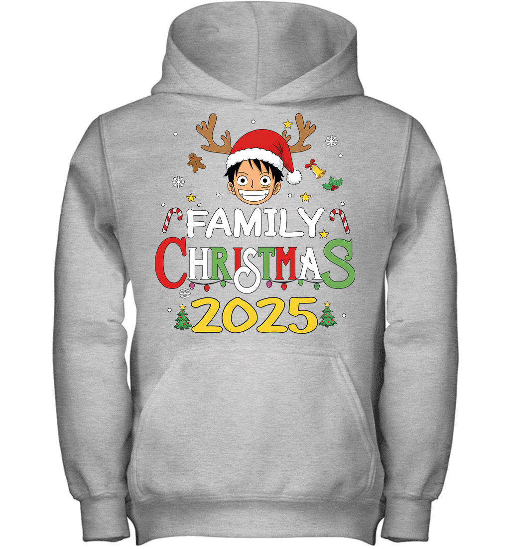 Merry Christmas 2025 With Monkey D. Luffy – Family Holiday Vibes Graphic T-shirt