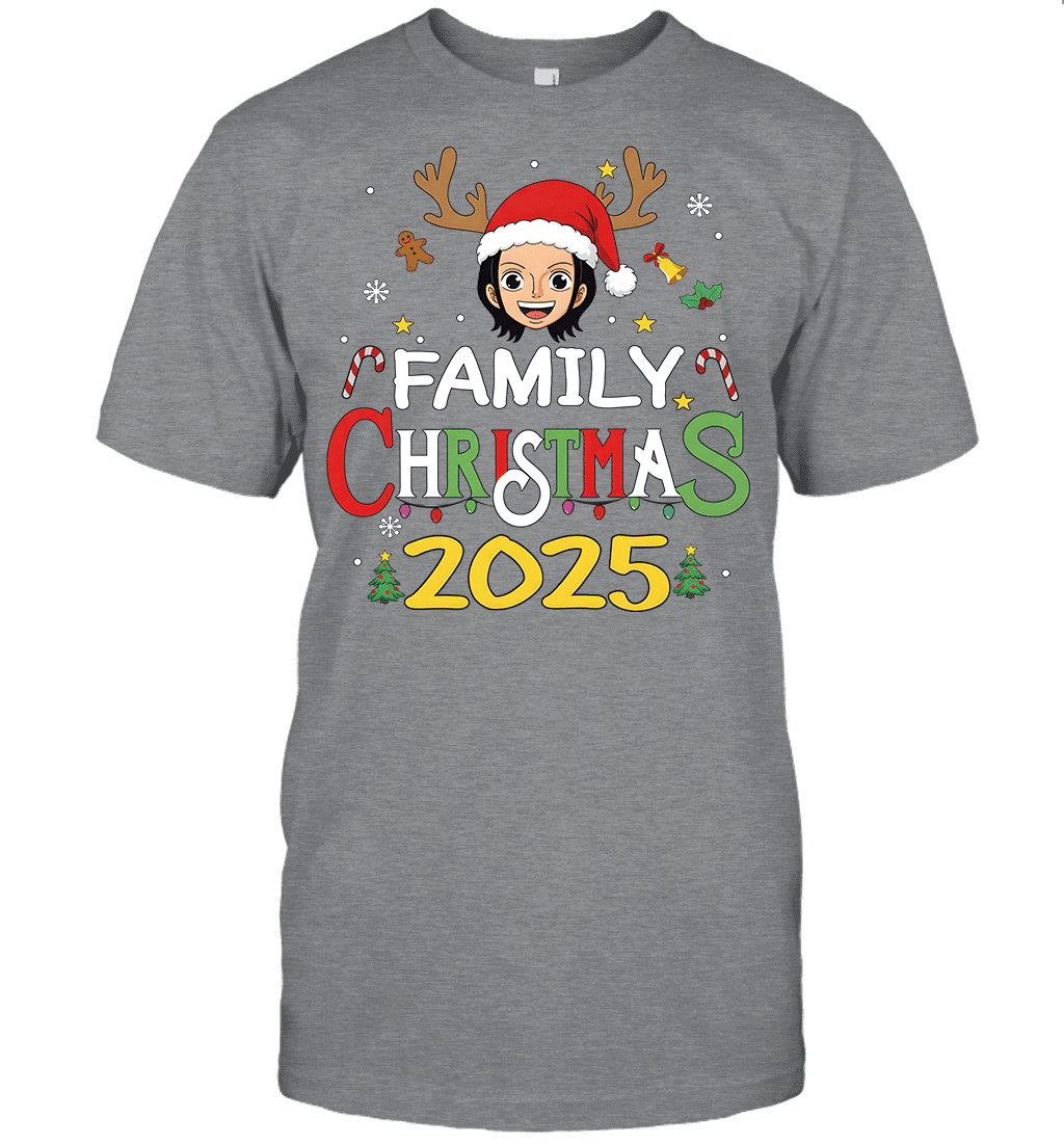 Merry Christmas 2025 With Nico Robin – Family Holiday Vibes Graphic T-shirt