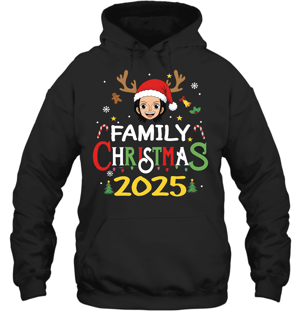 Merry Christmas 2025 With Nico Robin – Family Holiday Vibes Graphic T-shirt