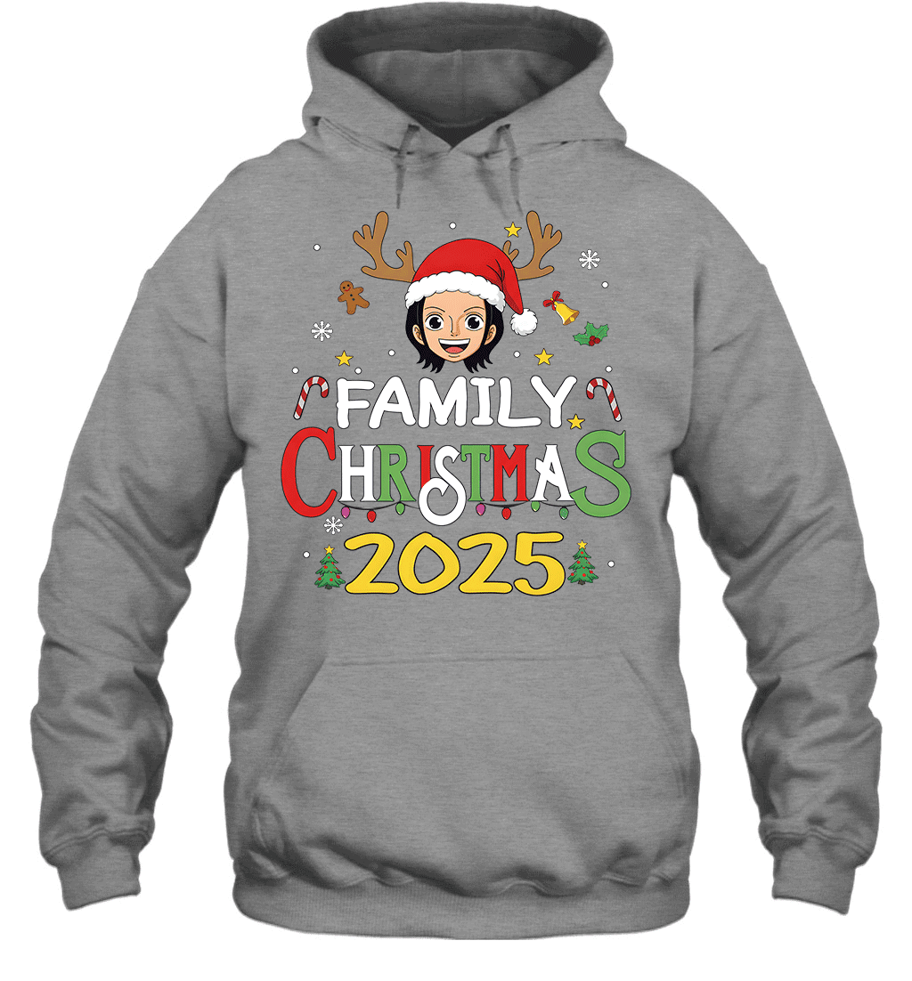Merry Christmas 2025 With Nico Robin – Family Holiday Vibes Graphic T-shirt