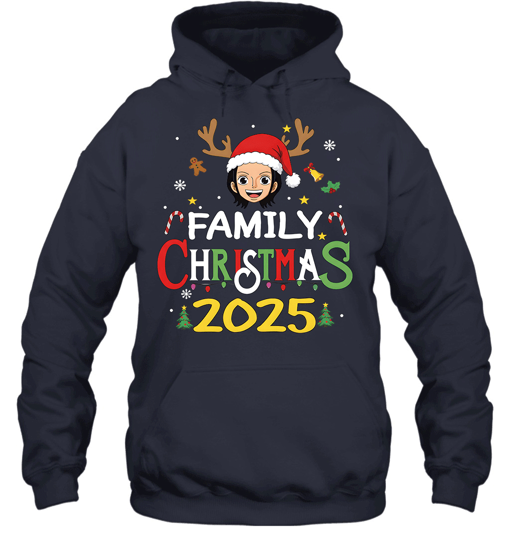 Merry Christmas 2025 With Nico Robin – Family Holiday Vibes Graphic T-shirt