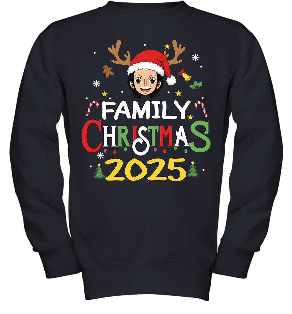 Merry Christmas 2025 With Nico Robin – Family Holiday Vibes Graphic T-shirt