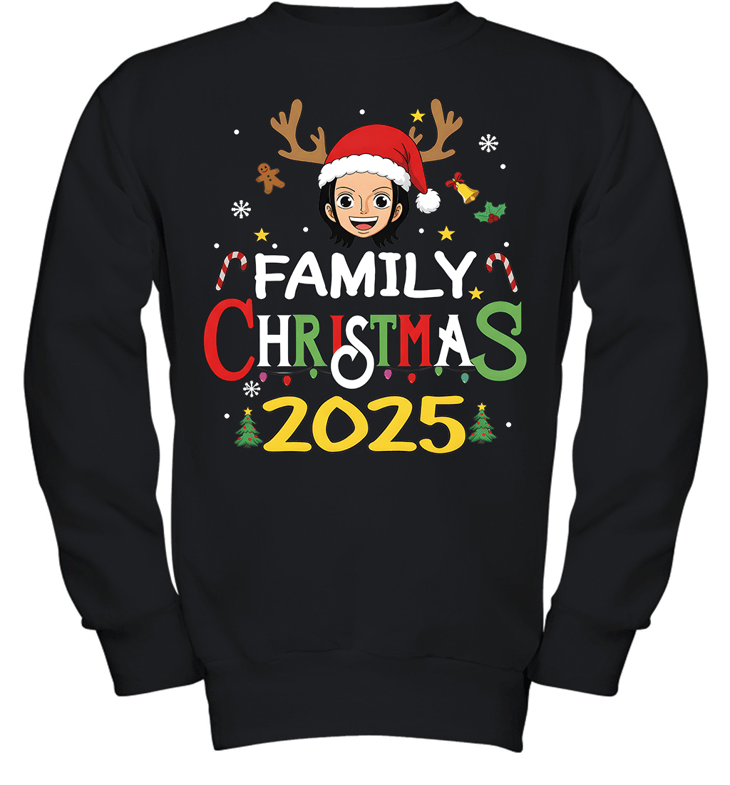 Merry Christmas 2025 With Nico Robin – Family Holiday Vibes Graphic T-shirt
