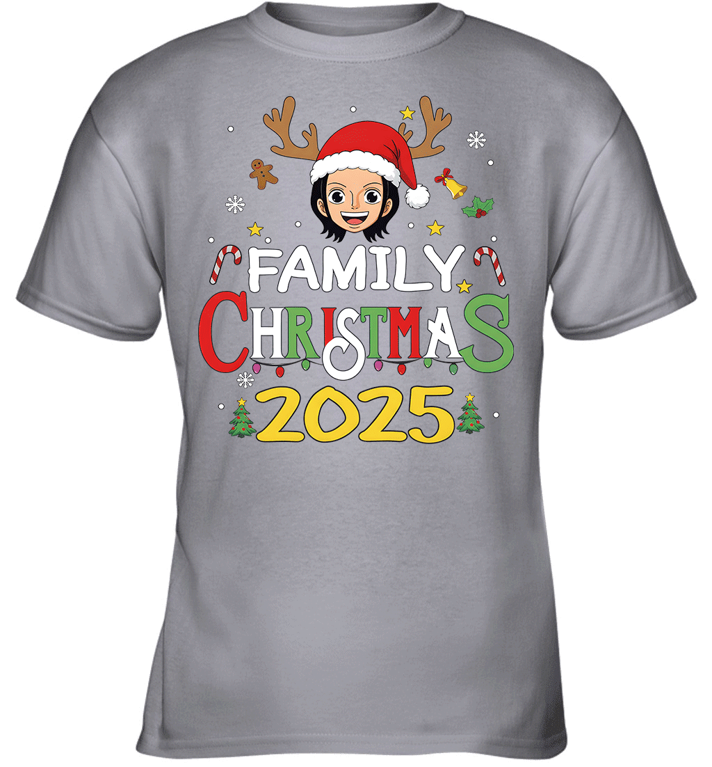 Merry Christmas 2025 With Nico Robin – Family Holiday Vibes Graphic T-shirt