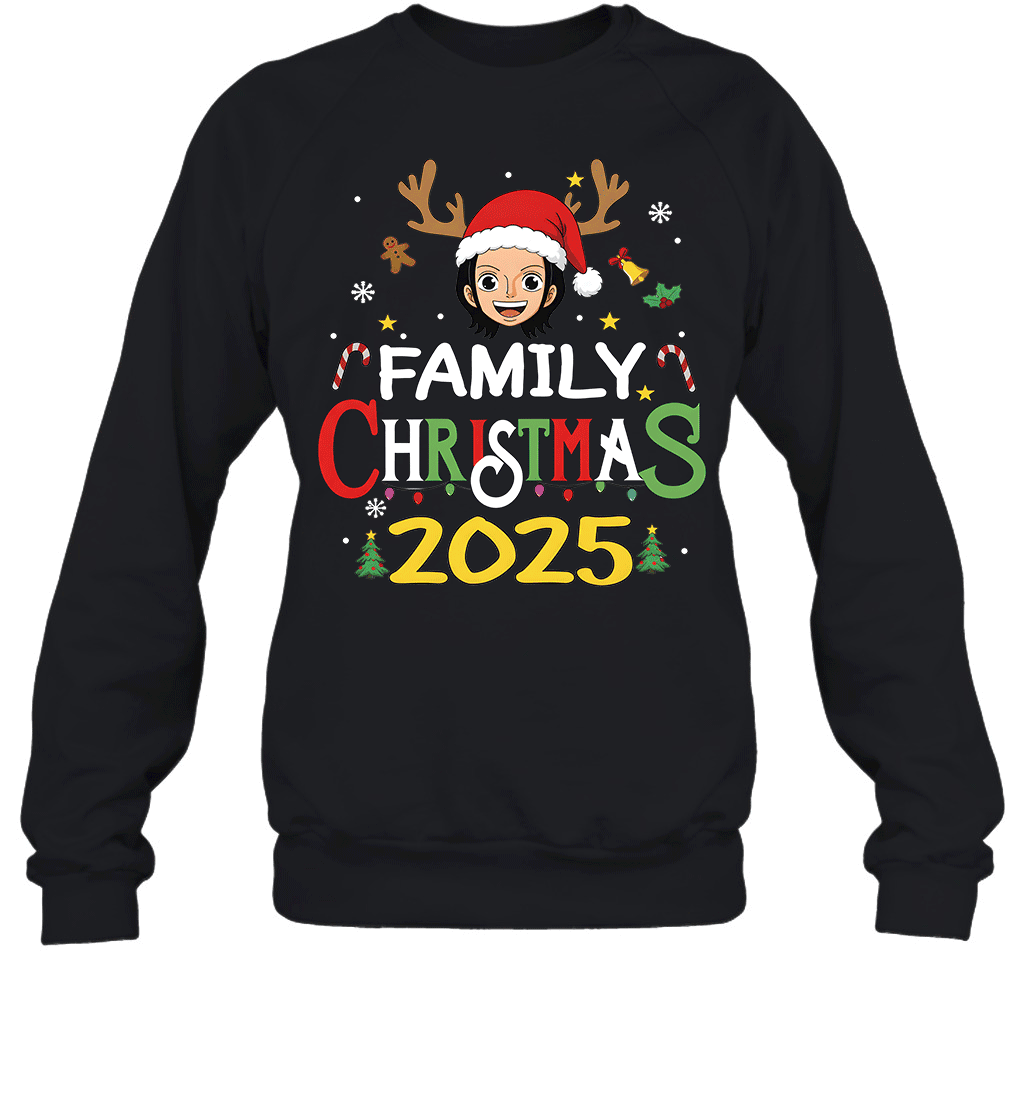 Merry Christmas 2025 With Nico Robin – Family Holiday Vibes Graphic T-shirt