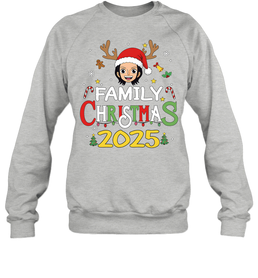 Merry Christmas 2025 With Nico Robin – Family Holiday Vibes Graphic T-shirt